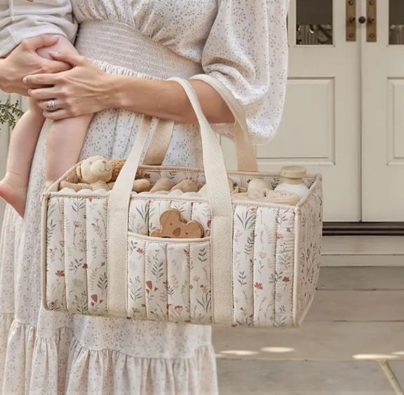 Floral Diaper Caddy Basket | سلة حفاضات الأطفال الزهرية
