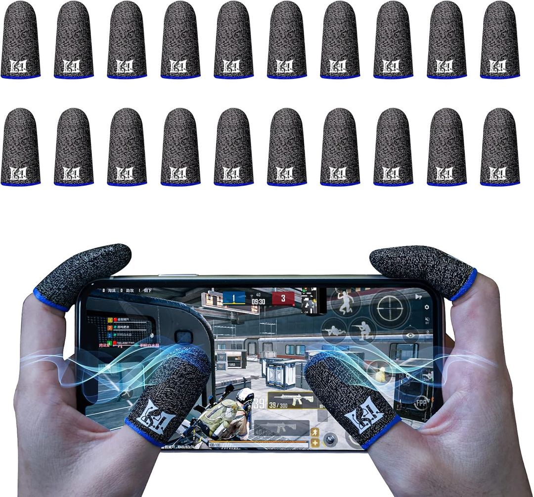 Luva de Dedo Profissional de Fibra de Carbono para Jogos Mobile, 18 Pinos, Personalizável com Logotipo, Mais Vendida, Respirável e à Prova de Suor para Tela Sensível ao Toque