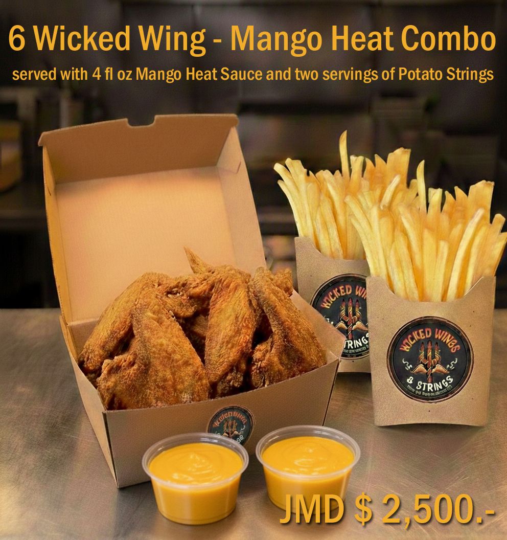 6 Wicked Wing Mango Heat Combo