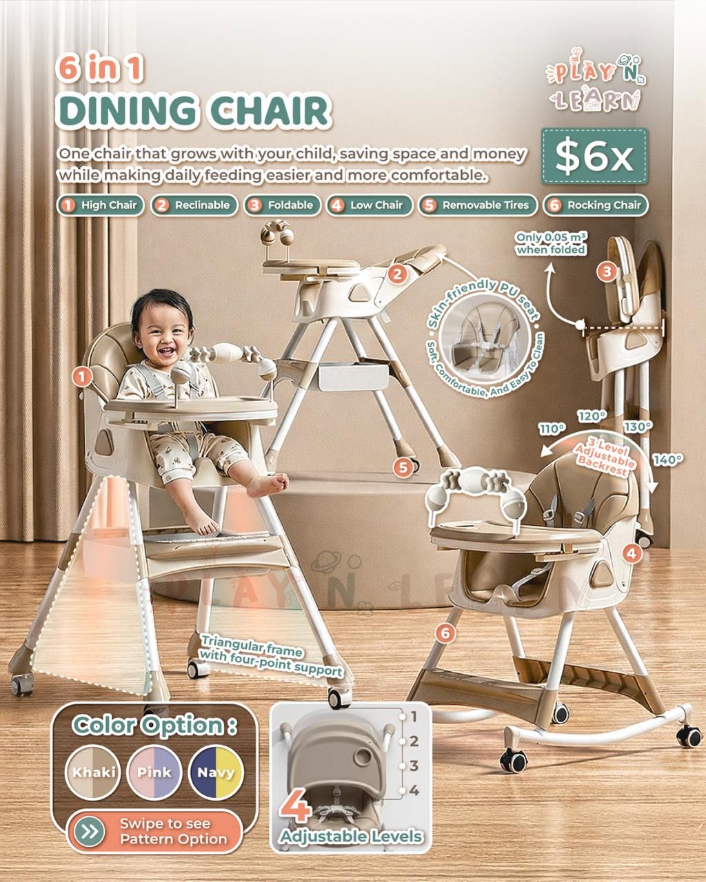6 IN 1 BABY CHAIR 