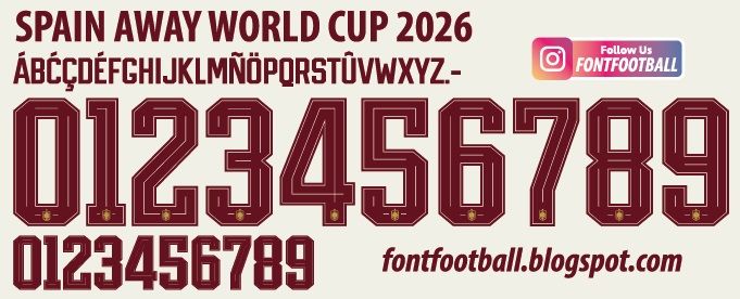 Font Vector Spain Away World Cup 2026 kit