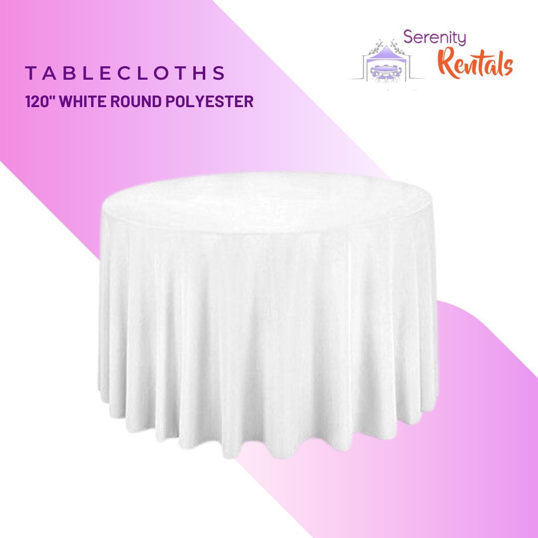 Round Tablecloth White 120"