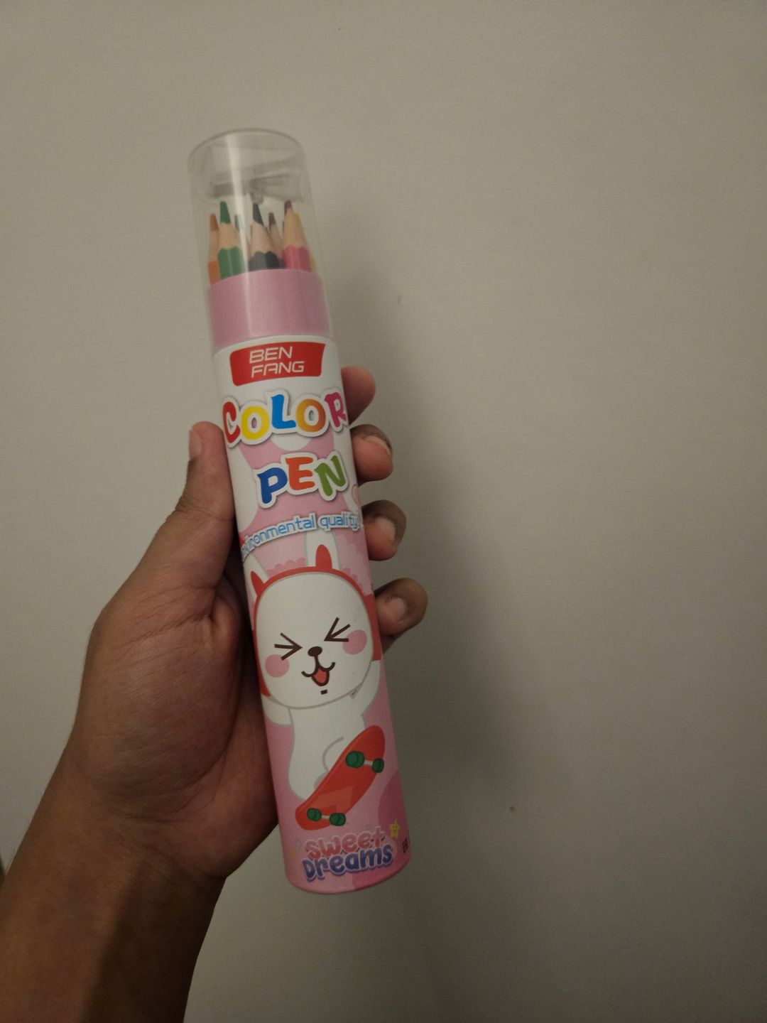 Colour pencil tube 12pc - pink tube