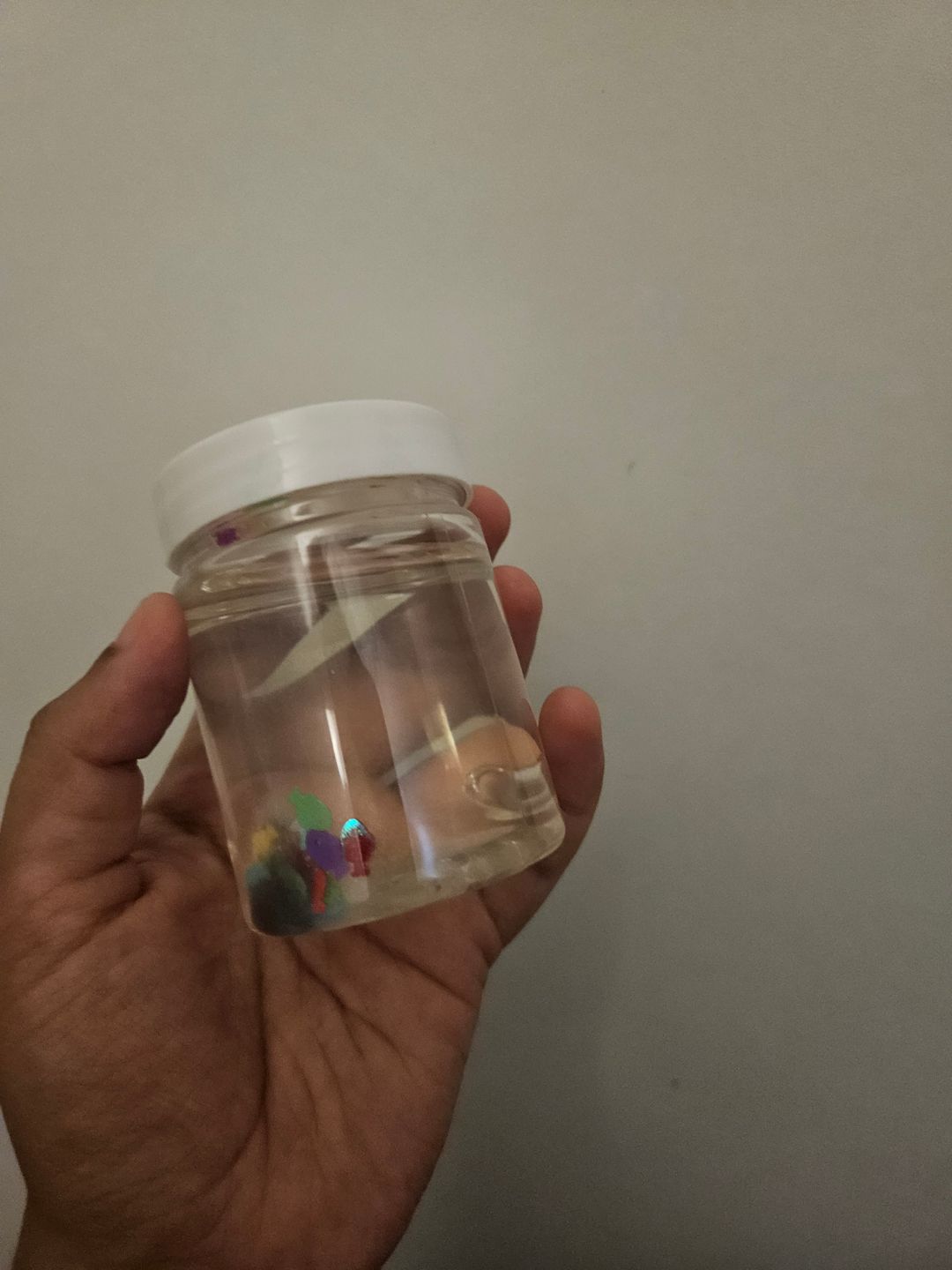 Clear slime with blue glitter