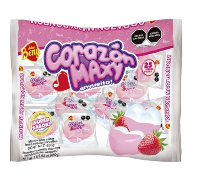 MALV MAXI BOMBON CORAZON ENVUELTO BENY BSA C/25 PZS