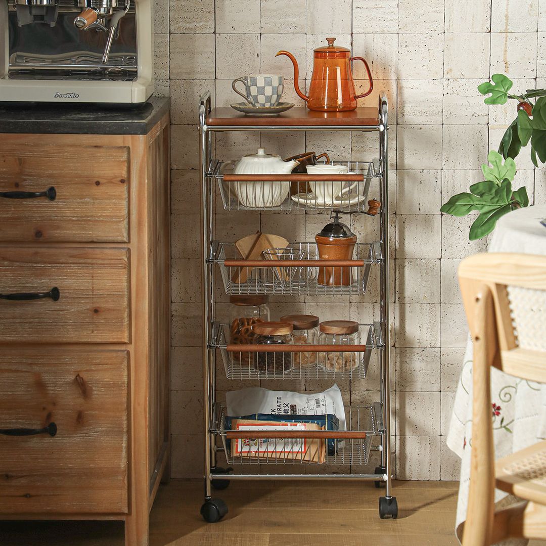 10500074 - STORAGE CART WITH WOODEN TOP