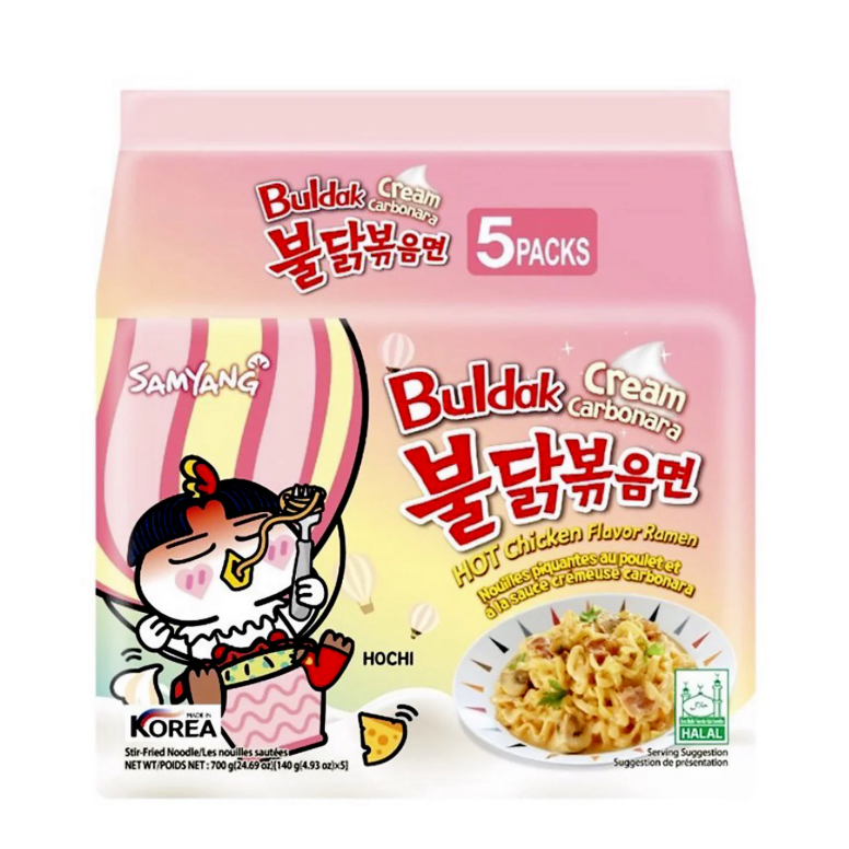 SAMYANG Buldak Cream Carbonara Hot Chicken Ramen 5 x 140g