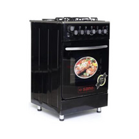 Sano 55X55 Full Gas Cooker With Rotisserie, Electric Oven & Grill, Auto Ignition, Oven Lamp, Timer, 2 Oven Trays – Black