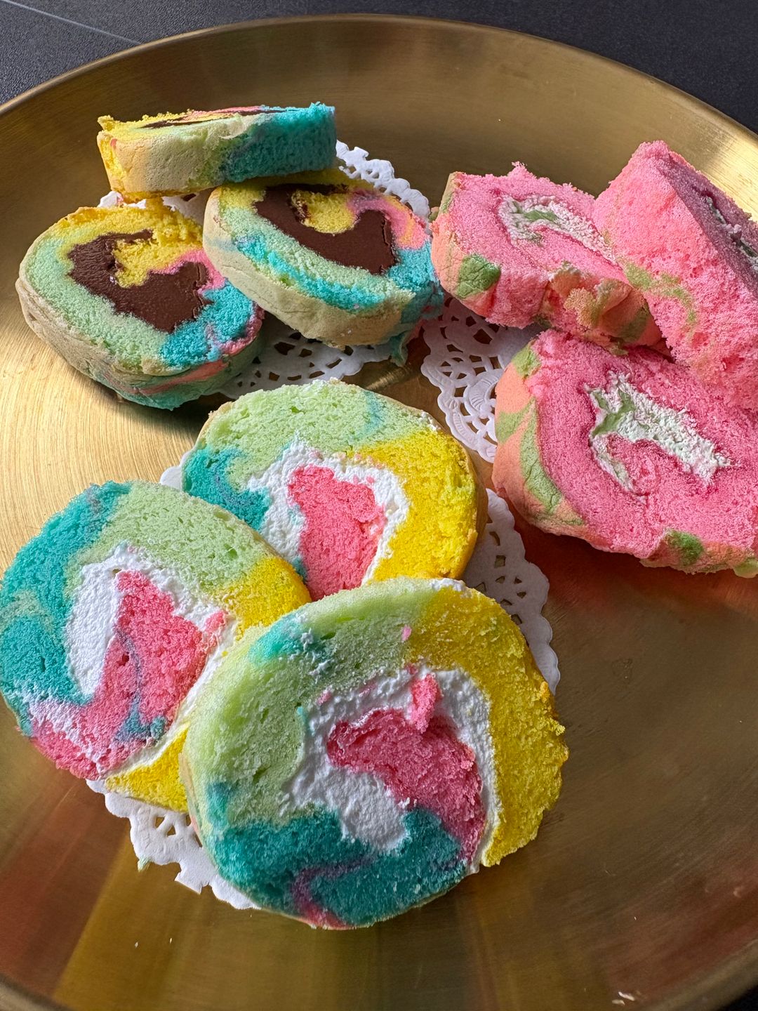 Rainbow Swiss Roll - Vanilla Ice Cream