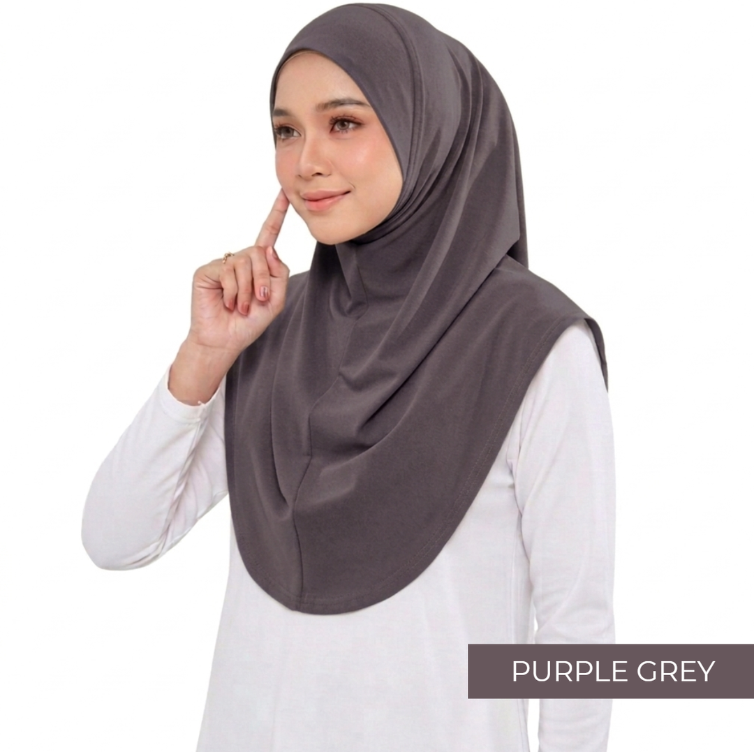 THE BEST TUDUNG SARUNG - PURPLE GREY