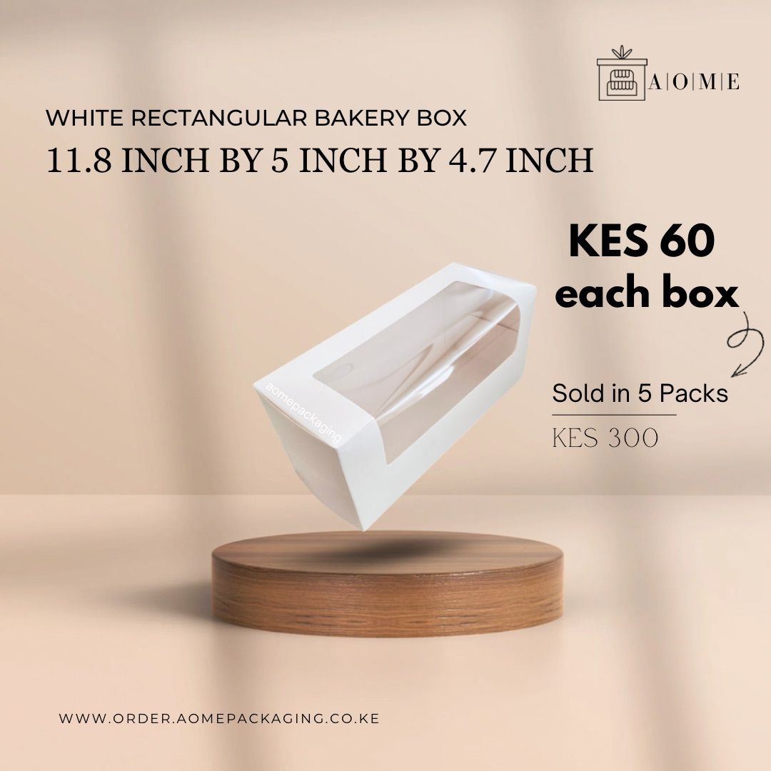 White Rectangular Bakery Boxes - 5 Pack  