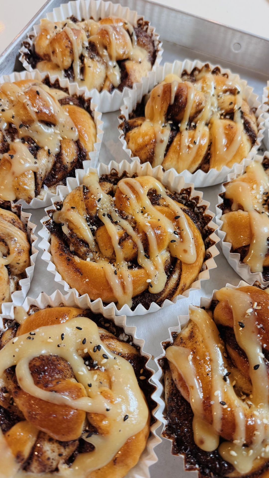 Black Sesame Miso Cinnamon Roll