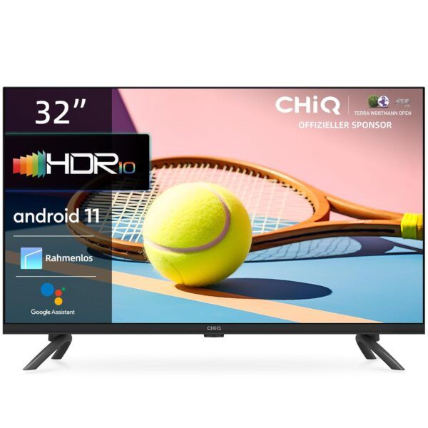 CHiQ LED TV, 32 Inch Smart TV, Android11, HDR, Quad-core, WiFi, Bluetooth, Google Assistant, Chromecast, High Quality