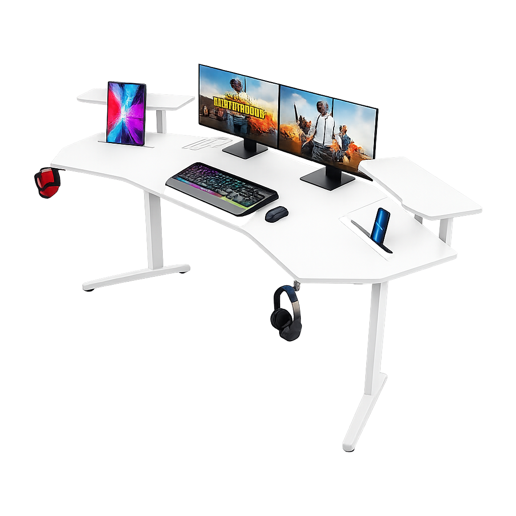 Mesa Gamer Ultimate Preta Grande  Ergonômico Elétrico Sit Stand Desk Motorizado Altura  Ajustável Confortável