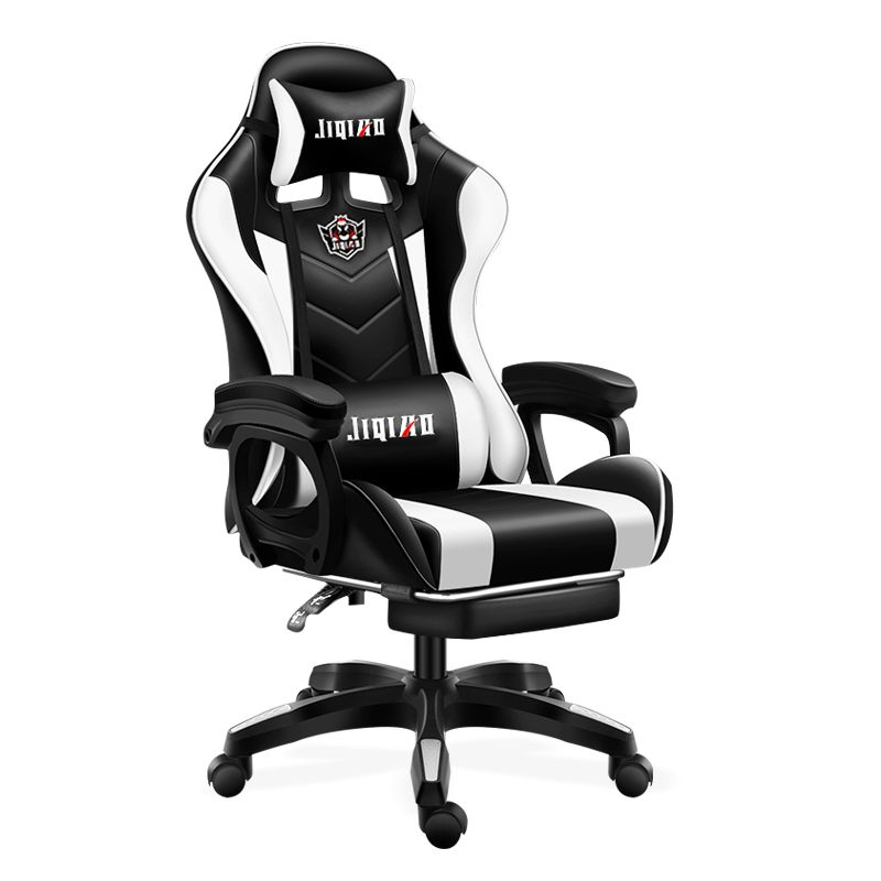 Cadeira Gamer com Encosto Ajustável, Cadeira Executiva Ergonômica para Escritório, Cadeira de Corrida com Altura Ajustável para Máxima Experiência de Jogo (Preto e Branco)