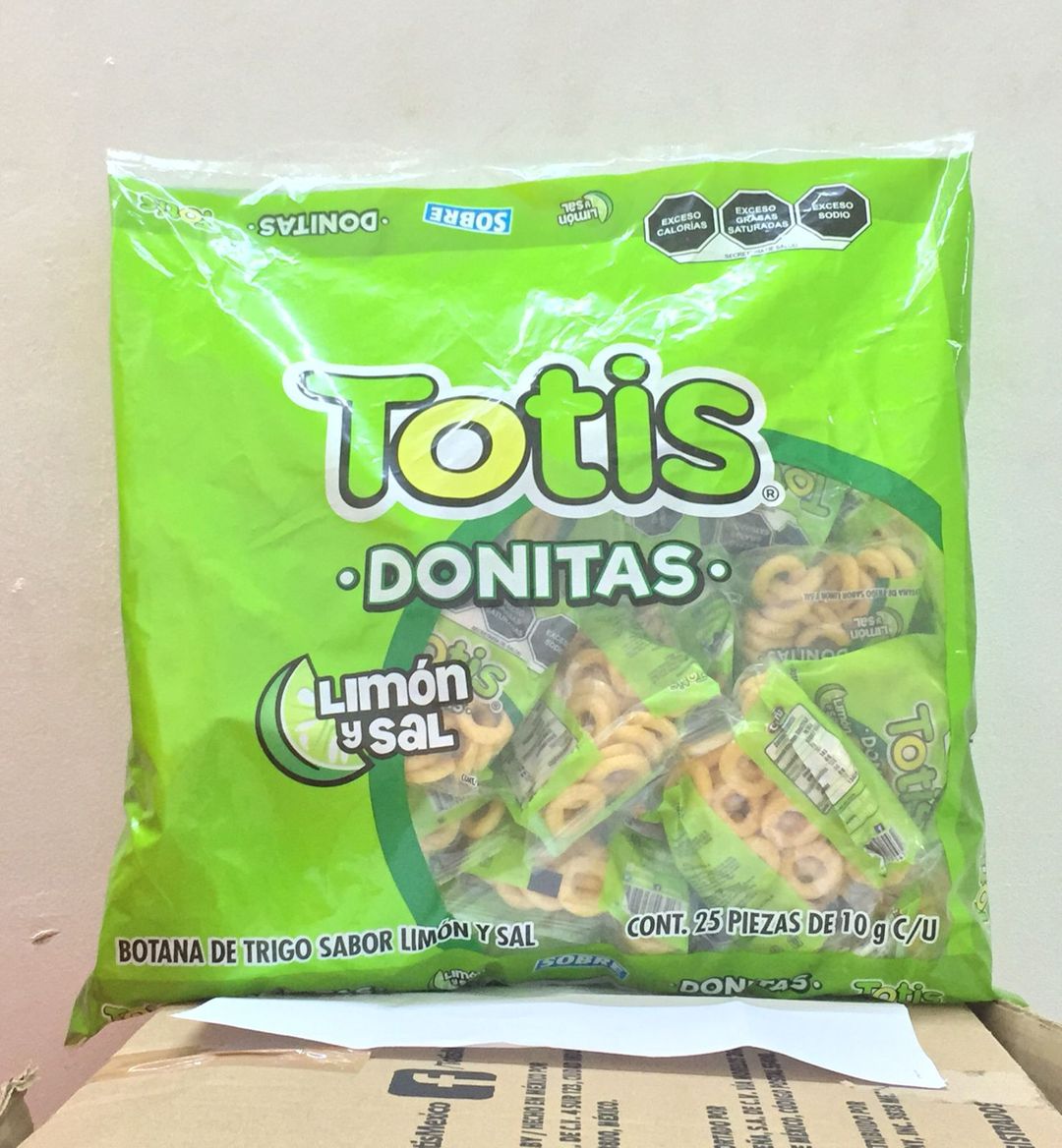 DONITAS SAL Y LIMON SOBRE 10G TOTIS BSA C/25 PZS