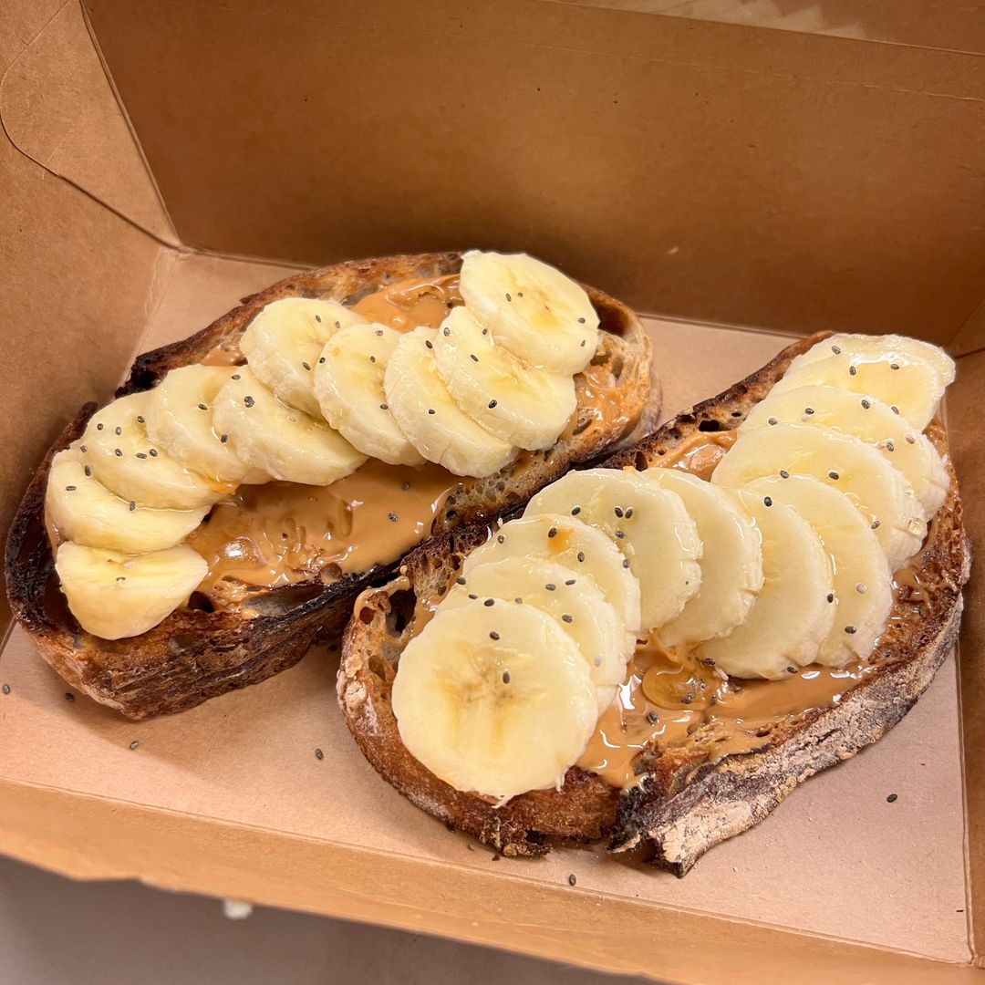 Banana Peanut Butter Sourdough Toast