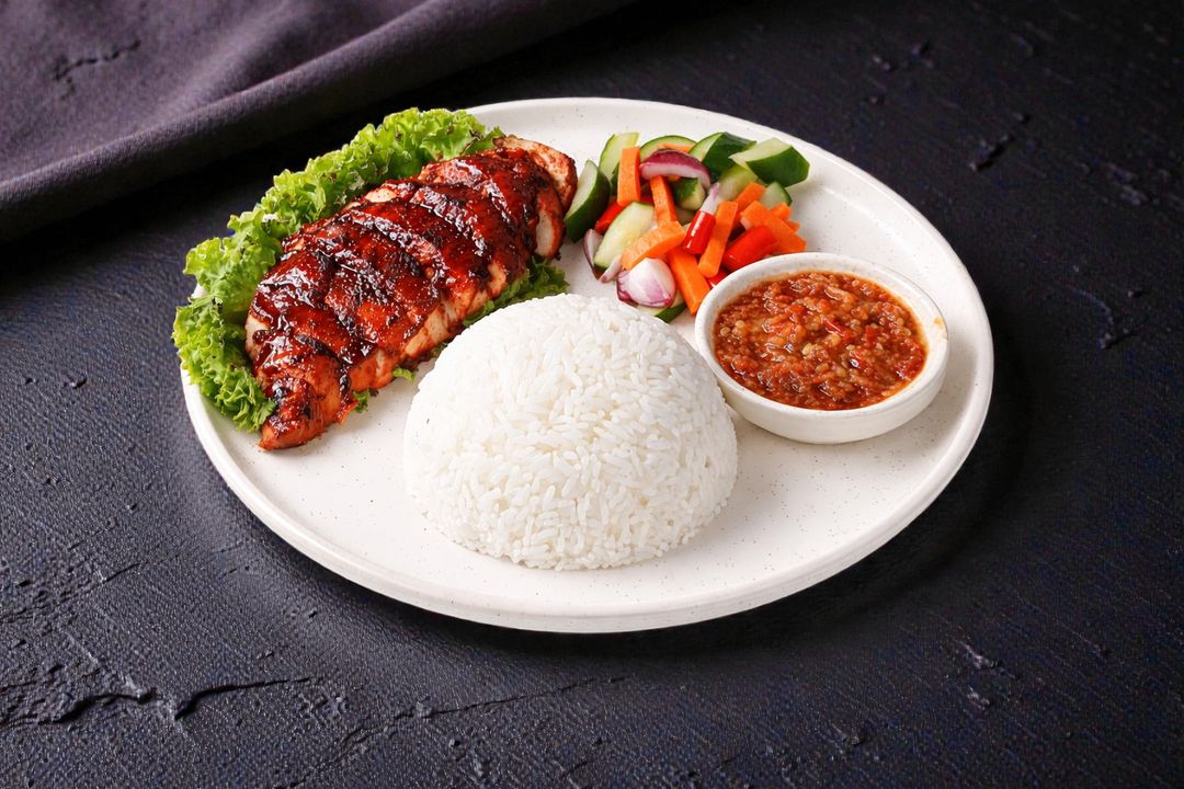 Nasi Ayam Bakar Merah with Signature Sauce
