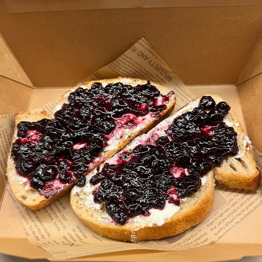Blueberry Cream Cheese Sourdough Toast
