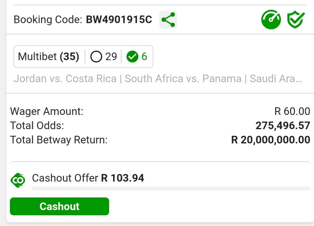 6 Odds stake high 98% accuracy 