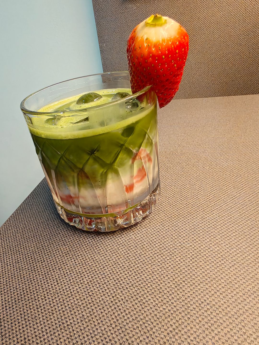 Matcha strawberry latte