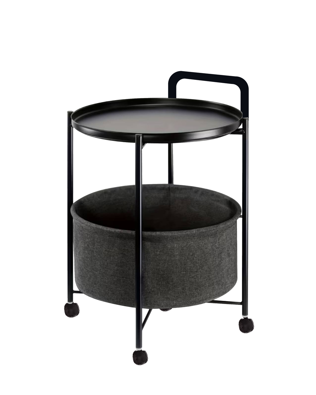 10500104 - METAL SIDE TABLE WITH BASKET (BLACK)