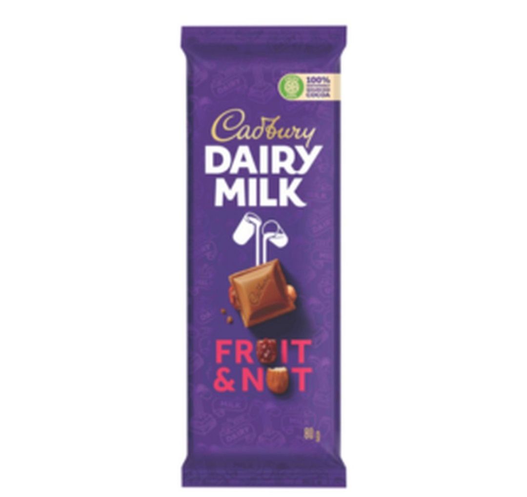 Cadbury dairymilk fruit & nut 80g