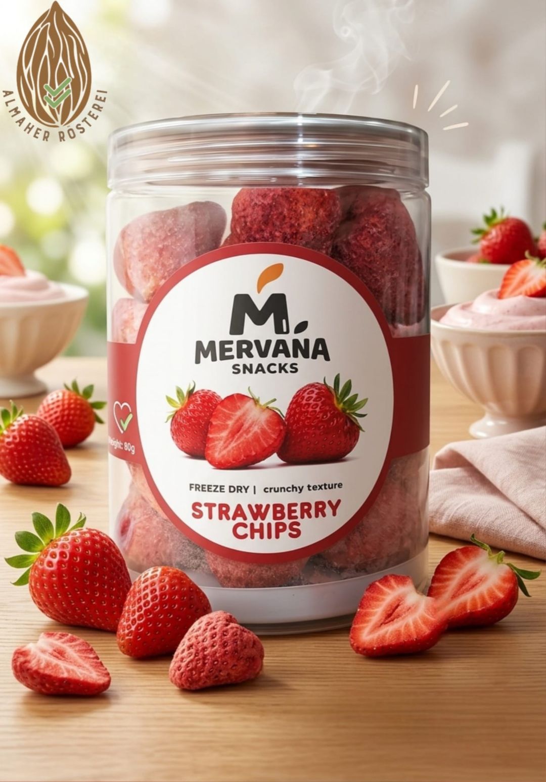 فواكه مجففه بالتبريد فراولة