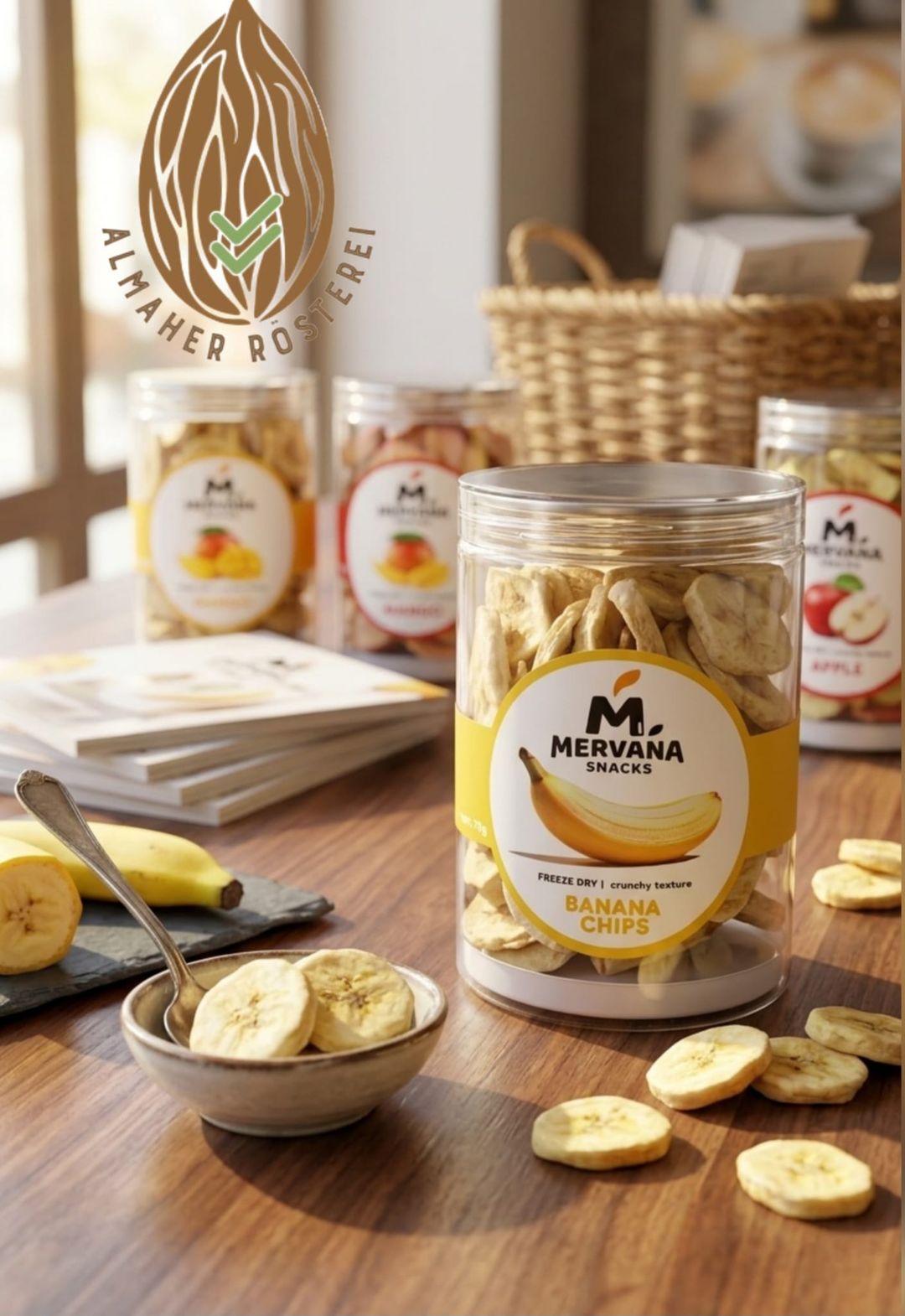 فواكه مجففه بالتبريد موز