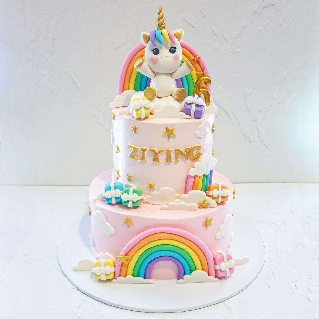 Magical Unicorn Rainbow Cake