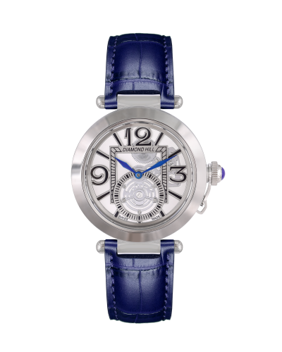 ساعة رجالية ماركة دايموند هيل فضي حزام ازرق موديل 170183G