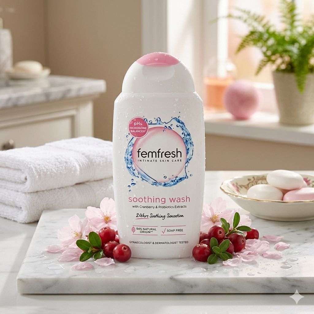 غسول مهدئ للمناطق الحساسة فيم فريش | Femfresh Soothing Wash With Cranberry & Probiotics extract