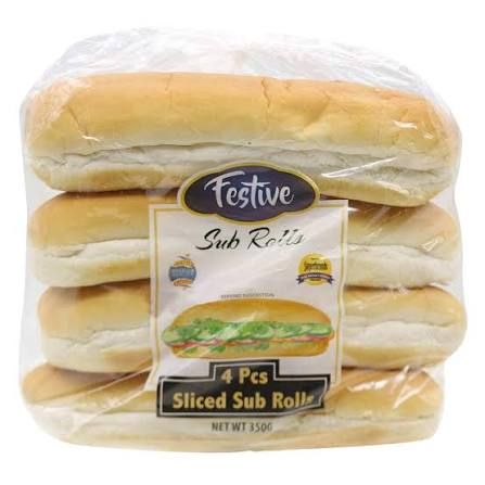 Festive sliced sub rolls 4pcs