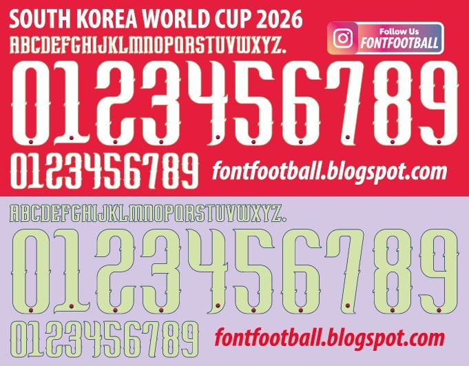 Font Vector South Korea World Cup 2026 kit