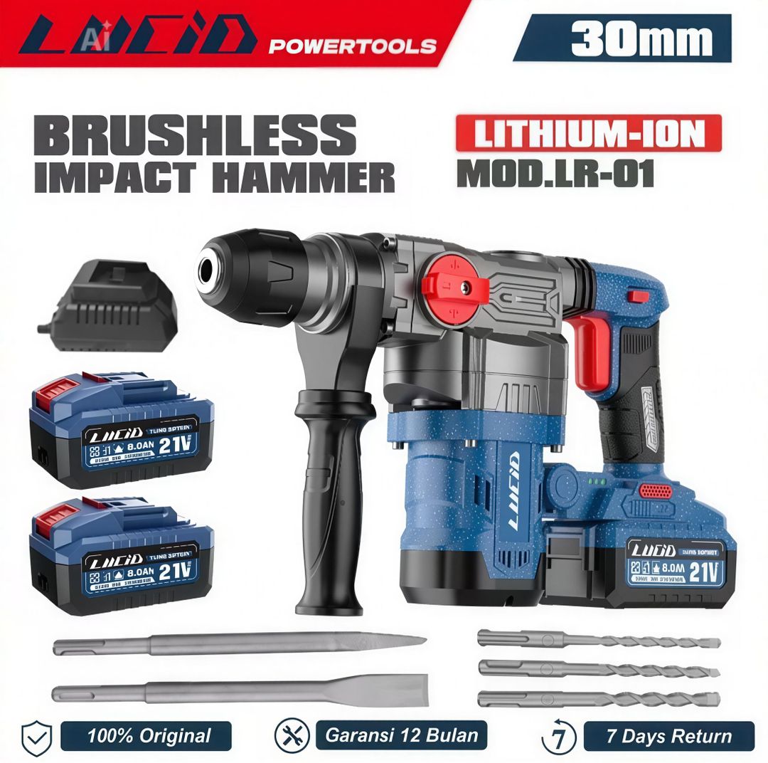 LUCID LR-01 2btr-8.0Ah Rotary Hammer 30mm