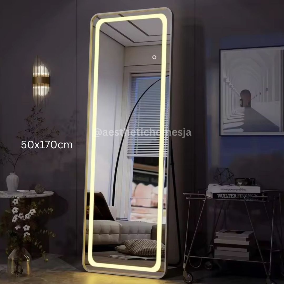 Aesthetic LED Glass Frame Mirror (50x170cm)