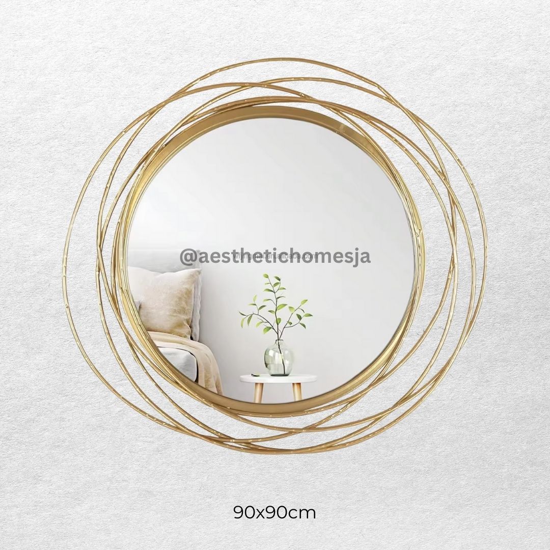 Aesthetic Gold Classic Circle Mirror (89x89cm) 