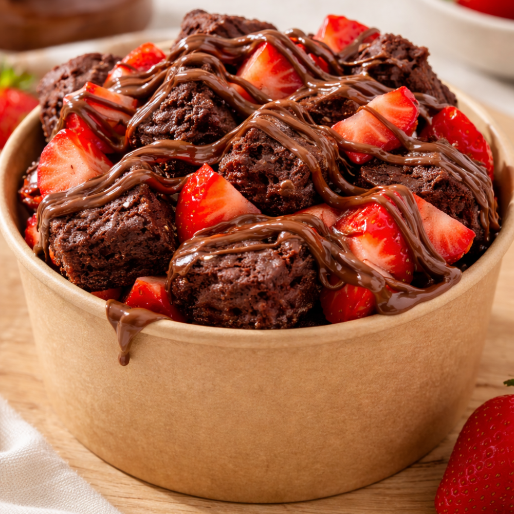 Bite-Sized Fruit Brownie Bowl