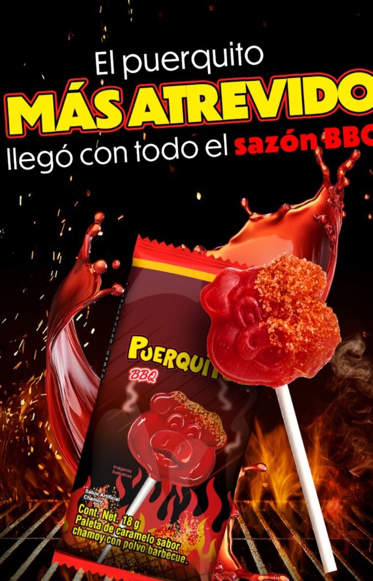 PALETA PUERQUITOS BBQ AL PASTOR TIRA C/10PZS