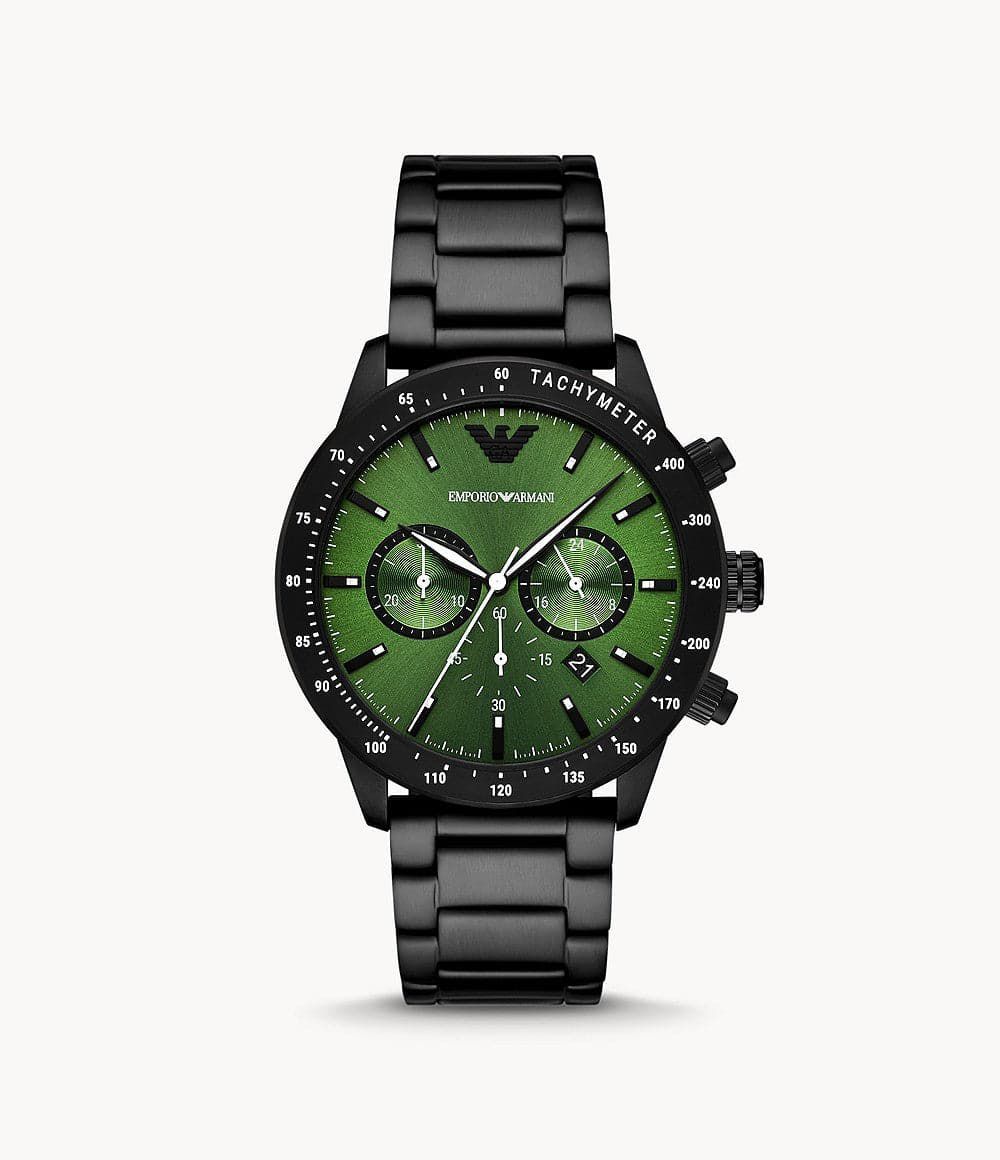Armani Chronograph Black Stainless Steel 