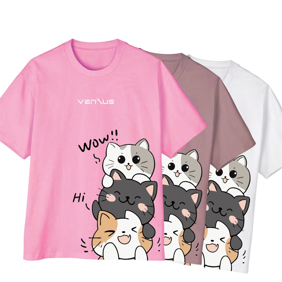 "Cat Stack" Playful Tee - Ventus