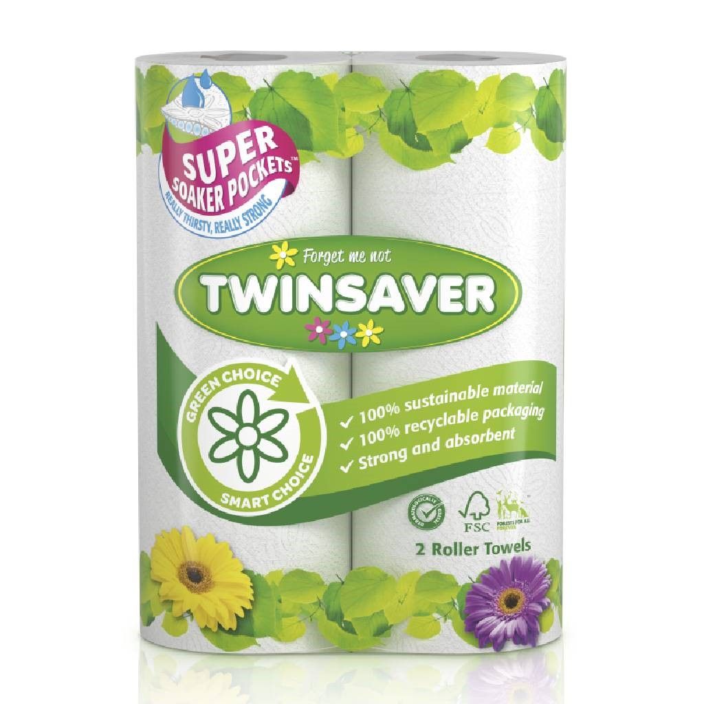 TWINSAVER KITCHEN TOWELS 2 ROLLS