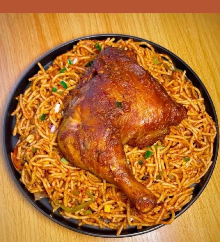 Jollof Spaghetti With Chicken