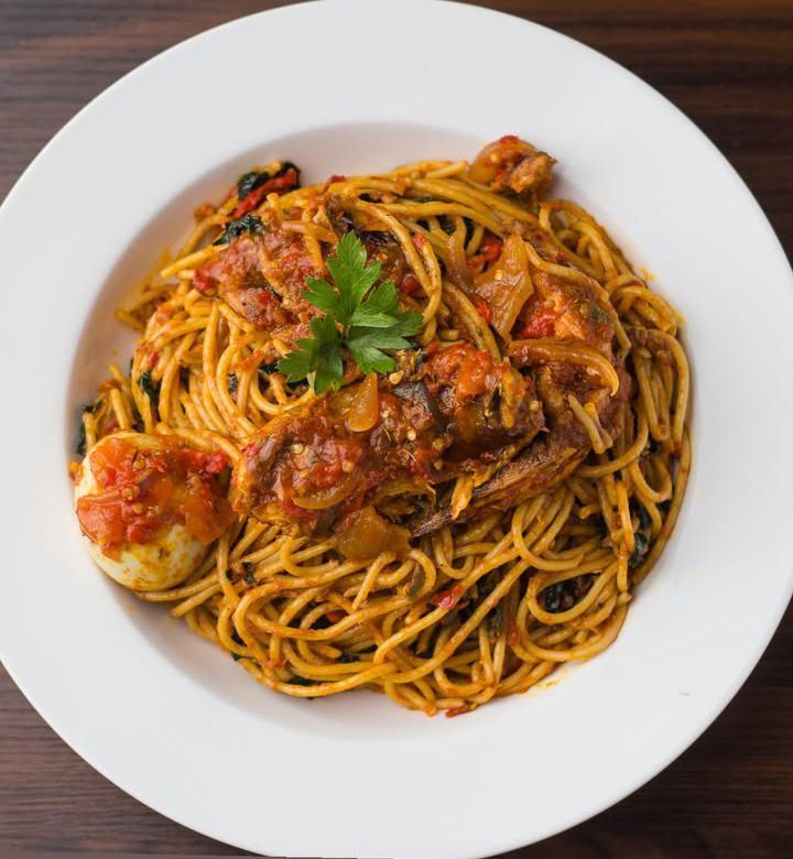 Jollof Spaghetti With Fish