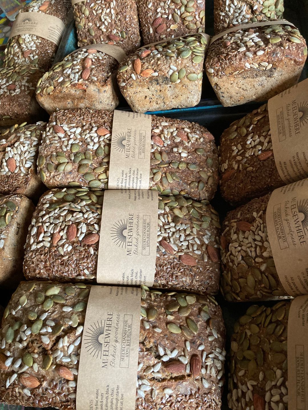 Rye sourdough loaf with seeds and nuts