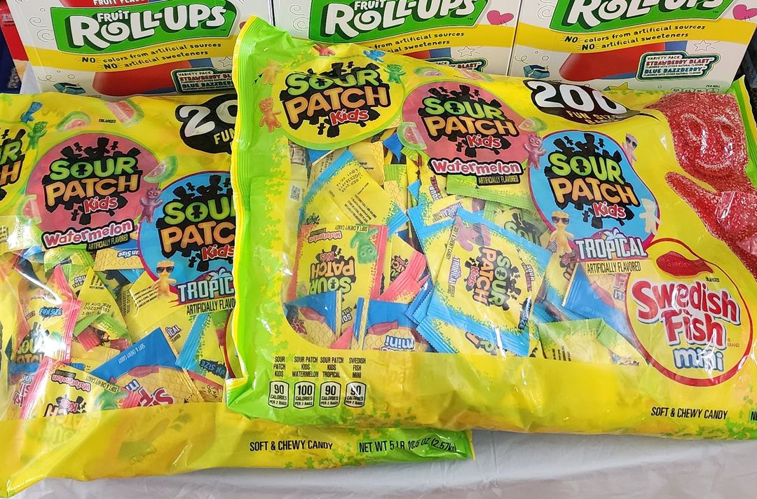SOUR PATCH KIDS and SWEDISH FISH Candy, Fun Size, 200 pk.
