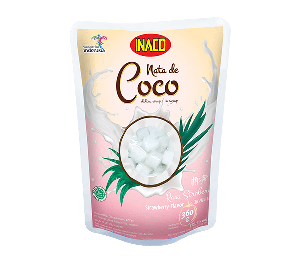 INACO Nata de Coco 360g Strawberry x 24