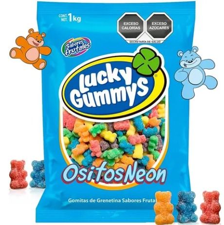 LUCKY GUMMYS OSITOS NEON BSA 1 KG