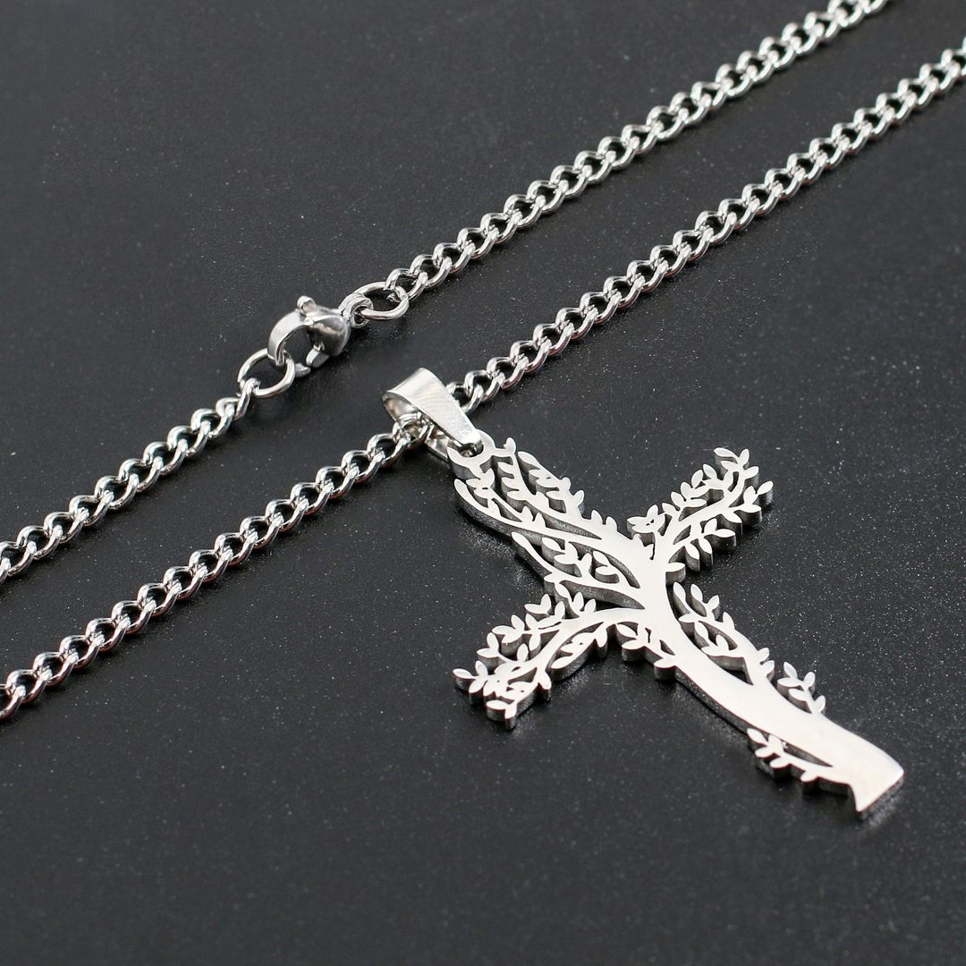 Collier Croix en Acier Inoxydable pour Femme et Homme, Plaqué Or et Noir, Géométrique Creux, Style Hip Hop, Bijoux Religieux pour Couples