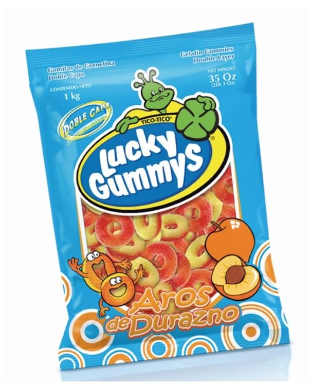 LUCKY GUMMYS AROS DURAZNO BSA 1 KG
